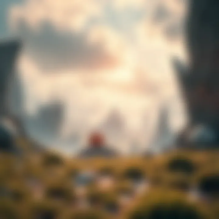 A futuristic landscape created by artificial intelligence