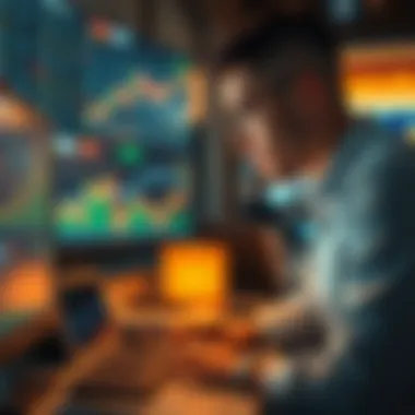 Market Trends Analysis Trader analyzing market trends on a computer