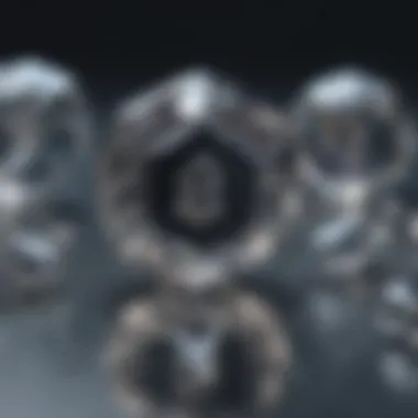 Visual representation of blockchain technology applied to diamonds.