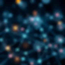 Visual representation of blockchain networks connecting nodes