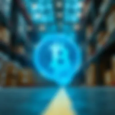 Blockchain in Supply Chain Management Illustration of blockchain use in supply chain management