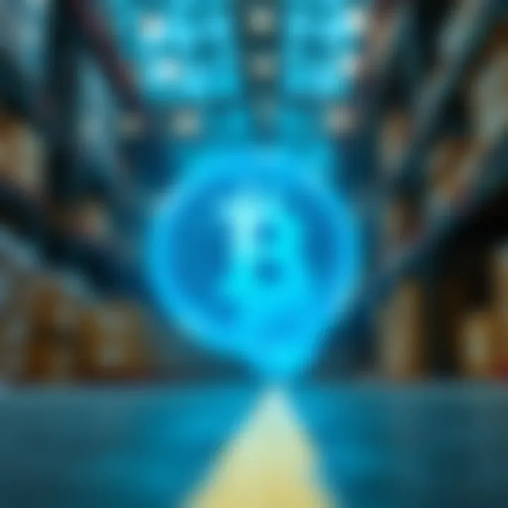 Blockchain in Supply Chain Management Illustration of blockchain use in supply chain management