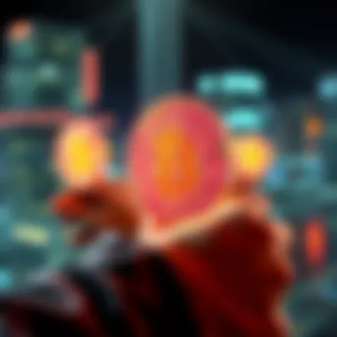 An illustration depicting secure peer-to-peer transactions in cryptocurrency