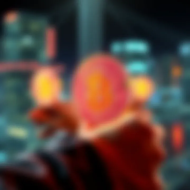 An illustration depicting secure peer-to-peer transactions in cryptocurrency