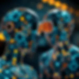 Visual representation of intelligent digital twins interacting with blockchain networks