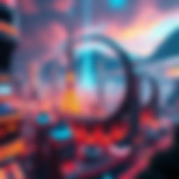 Futuristic Virtual City in the Metaverse A futuristic virtual city representing the metaverse landscape.