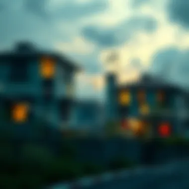 Visual representation of blockchain technology integrating with real estate