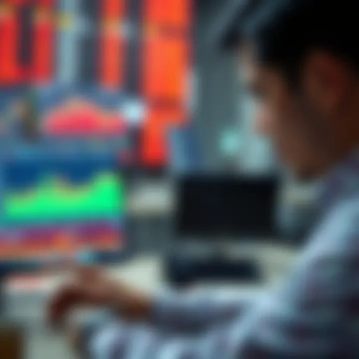 Investor analyzing stock performance on Coinbase