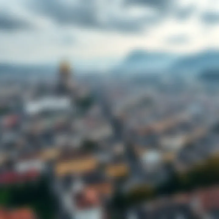 An aerial view of a Swiss city with prominent financial institutions highlighting the importance of secure asset storage