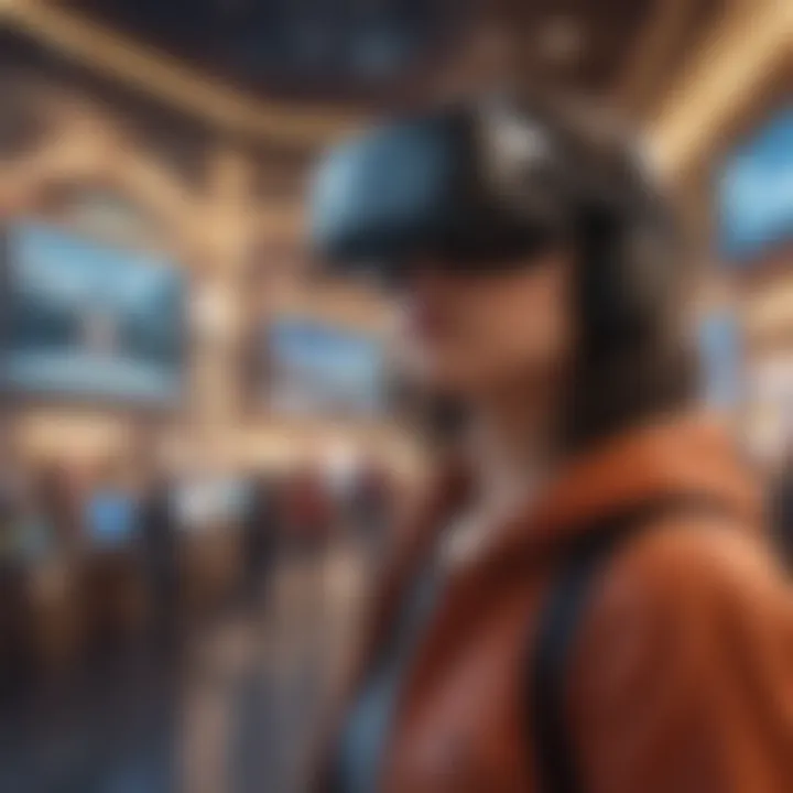 A user engaging with a virtual reality metaworld experience