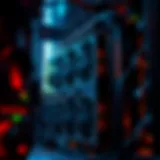 A high-tech mining rig with multiple GPUs