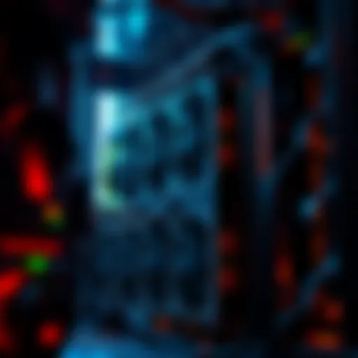 A high-tech mining rig with multiple GPUs