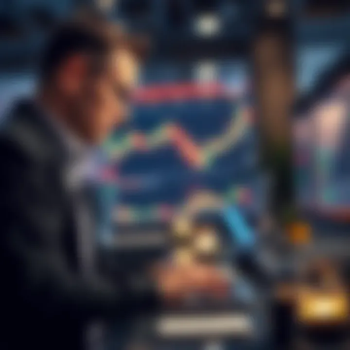 Analyzing Market Trends Trader analyzing market trends on a laptop