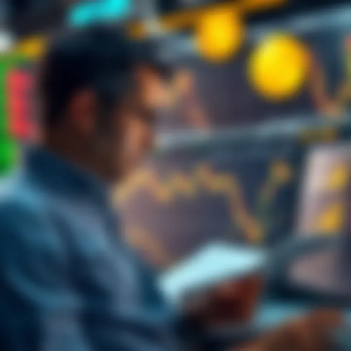 An investor analyzing Gold Panda pricing dynamics with charts and reports