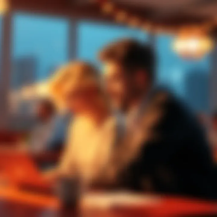 Illustration of red flags in online dating profiles