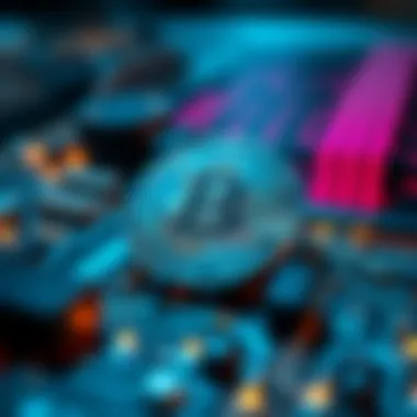 Close-up of blockchain technology representation