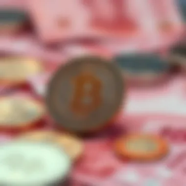 An abstract depiction of risks and opportunities in cryptocurrency trading with the yuan