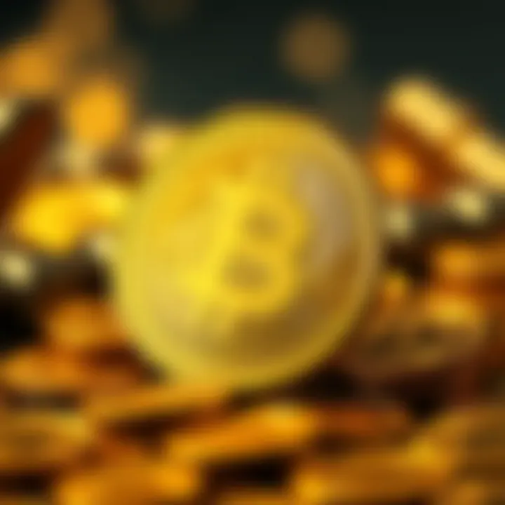 An artistic representation of Karatbars Crypto symbol intertwined with gold coins