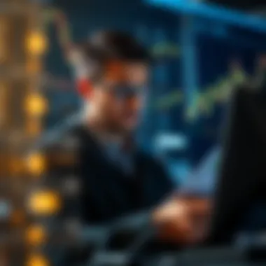 A trader analyzing cryptocurrency charts and graphs