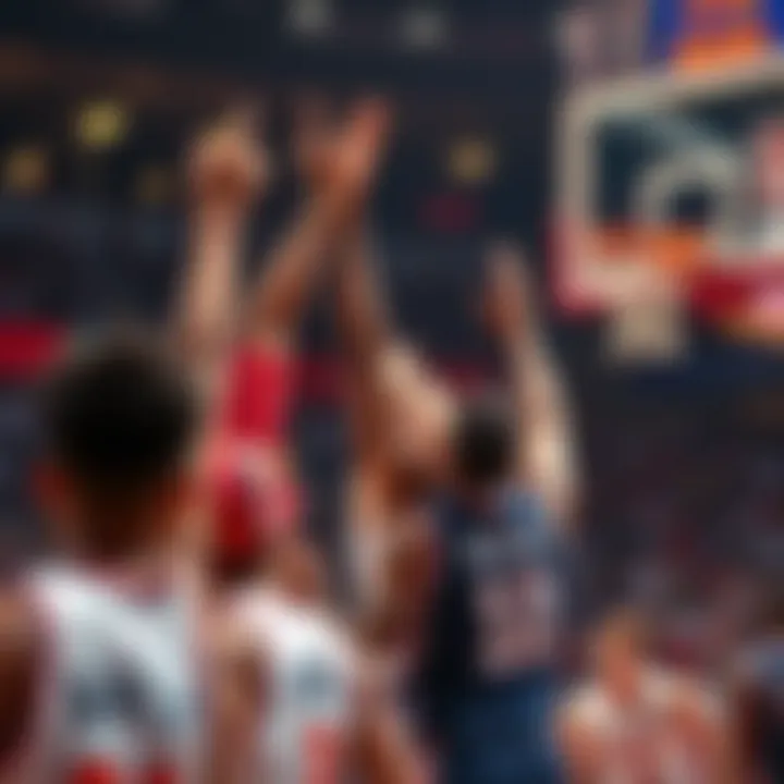 Memorable NBA Moment A vibrant digital representation of a memorable NBA moment
