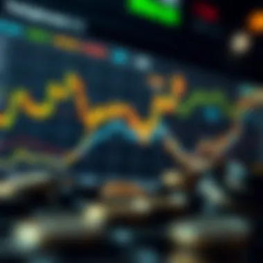 A cryptocurrency chart depicting upward trends