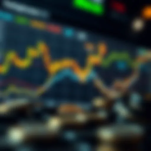 A cryptocurrency chart depicting upward trends