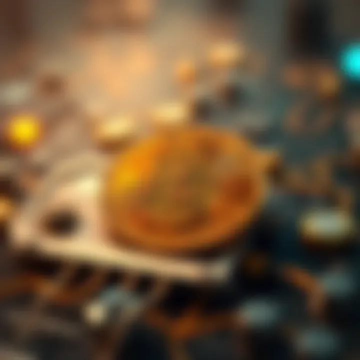 Illustration depicting the underlying technology of blockchain behind the cryptocurrency