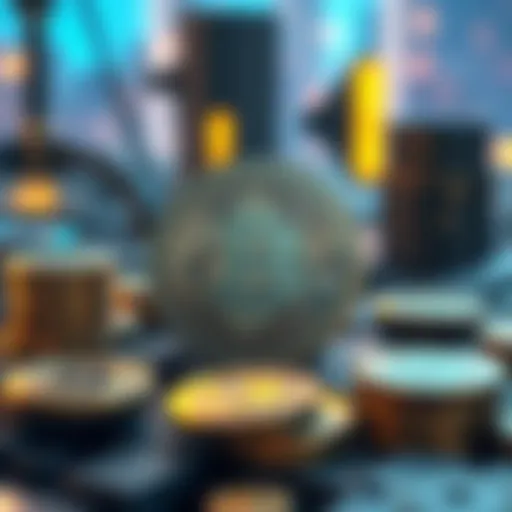 Conceptual representation of cryptocurrency staking