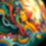 Digital representation of tokenized artwork showcasing vibrant colors and abstract forms