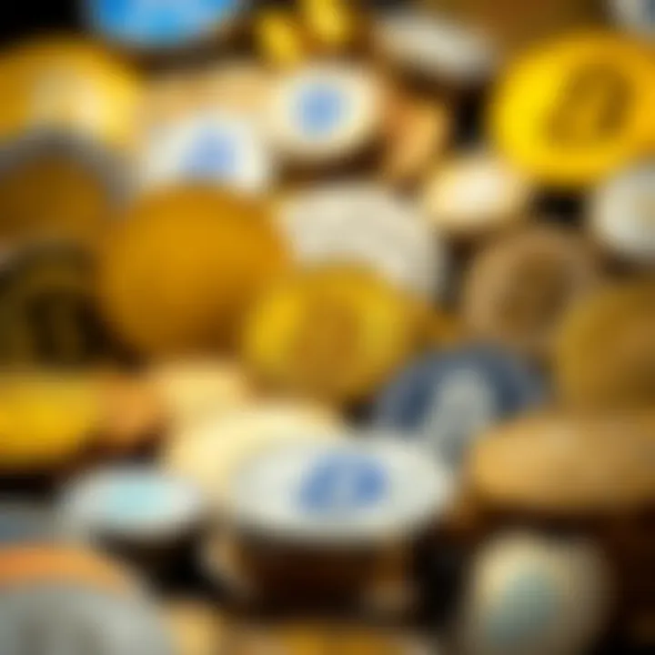 Diverse range of cryptocurrencies displayed