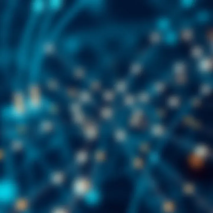 Blockchain architecture diagram showcasing nodes and connections