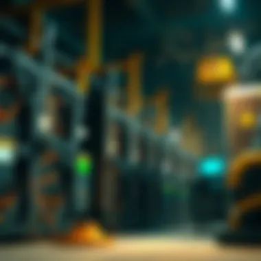 Visual representation of crypto mining operations