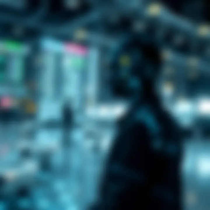 Future of Customer Data Management Technology Futuristic illustration depicting the evolution of data management technology