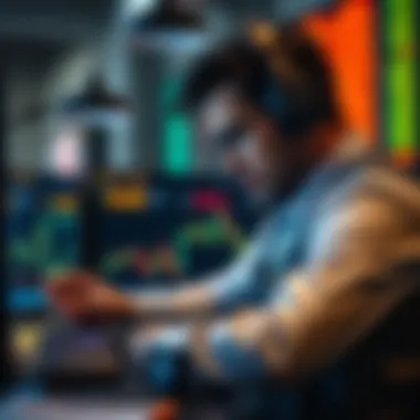 Visual representation of a trader analyzing margin data