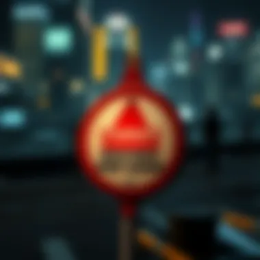 Investment Risks in Cryptocurrency Schemes Illustration of a warning sign related to investment risks