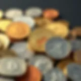 Diverse Collection of World Coins A collection of diverse world coins showcasing different historical eras