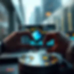 Conceptual representation of two-way trading in cryptocurrency